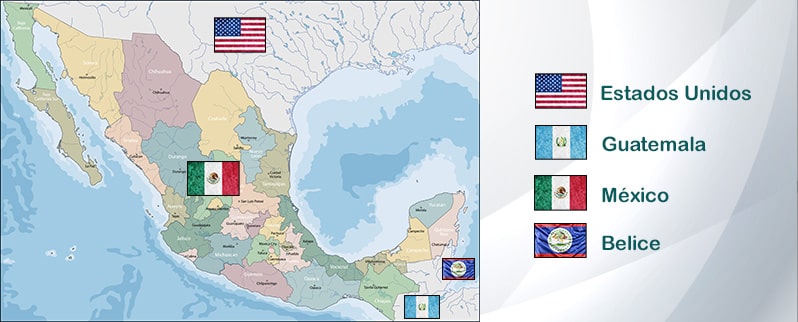Mapa Fronteras México